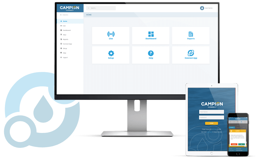 Campion Connect Software and App Mockups across different devices